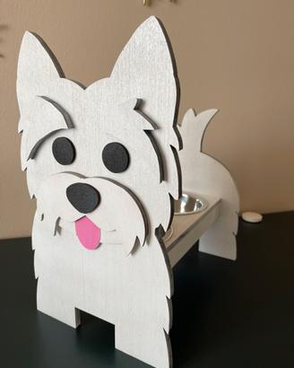 Porta ciotole westie