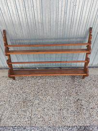 piattaia in legno vintage a 2 ripiani