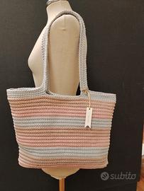 Shopper in cotone all'uncinetto 