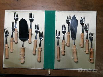 Posate in vero bambù, vintage