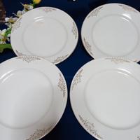 Set di 4 piatti piani di ceramica Ginori. Vintage.