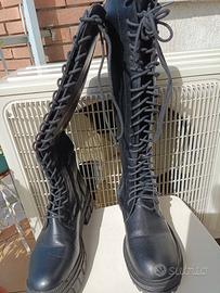 Stivali Anfibi donna militari nero n.38