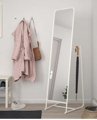 Specchio da terra IKEA KNAPPER, bianco – con appen