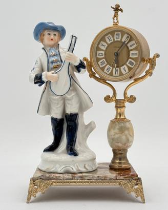 Orologio in porcellana onice e ottone anni 60