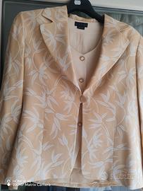 Giacca leggera elegante con sottogiacca crema 46