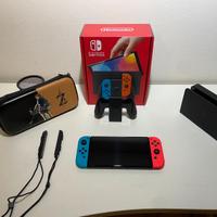 Nintendo Switch OLED + scheda sd 256gb + custodia