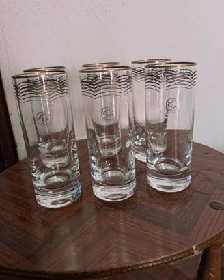 Set 6 bicchieri in cristallo dettagli oro