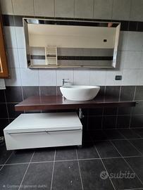 Mobile Bagno 150 cm con specchio e cassettiera