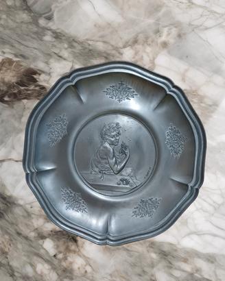 Piatto decorativo in peltro