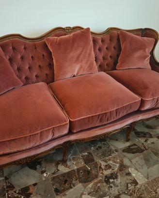 salotto vintage divano 3 posti + 2 poltrone 
