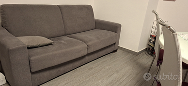 Divano Letto grigio tessuto