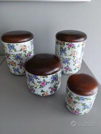 Set di 4 barattoli vintage di design da cucina