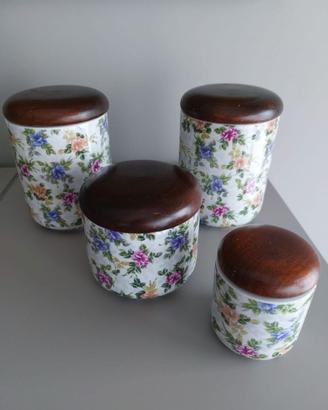 Set di 4 barattoli vintage di design da cucina