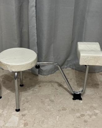 Poggiapiede pedicure con sgabello