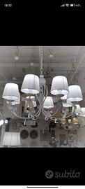 lampadario shabby chic 5 luci con paralume 