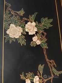 Credenza cinese in legno laccata nera