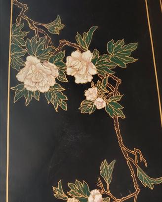 Credenza cinese in legno laccata nera