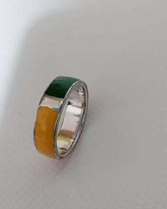 Anello in argento e smalti usato ma perfetto