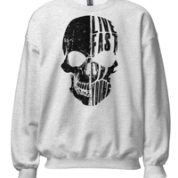 Felpa girocollo skull cafe racer vintage custom