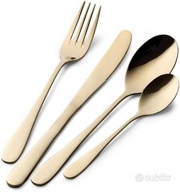 Set da 24 Posate Serie Dream, Inox, colore oro
