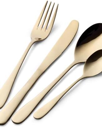 Set da 24 Posate Serie Dream, Inox, colore oro