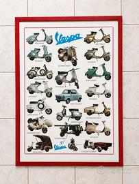 Quadro poster Vespa storiche-50 anni-cm.105x75