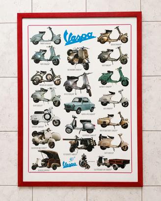 Quadro poster Vespa storiche-50 anni-cm.105x75