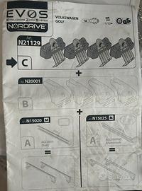 Kit attacchi portapacchi nordrive golf 7
