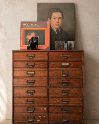 Antica cassettiera da archivio in rovere | Uk 900
