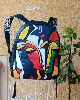 Zaino in pelle brand italiano Dressij ,scultura