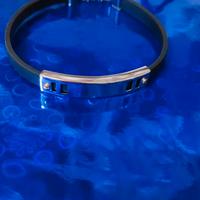 Bracciale uomo/ silicone nero/ caucciù