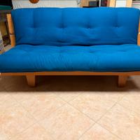 Divano letto futon di design doghe grandi ciliegio