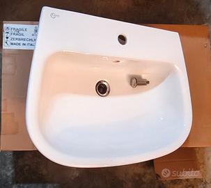 Lavabo bagno 80 cm mineralmarmo bianco opaco