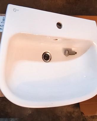 Lavabo bagno 80 cm mineralmarmo bianco opaco
