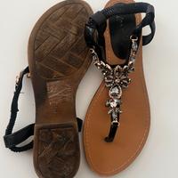 Sandalo gioiello nero