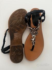 Sandalo gioiello nero