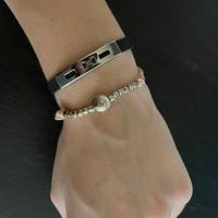 Bracciale pepite e cordino cipria DoDo