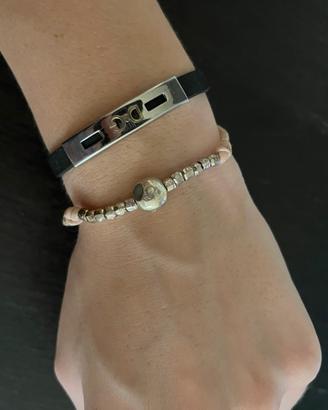 Bracciale pepite e cordino cipria DoDo
