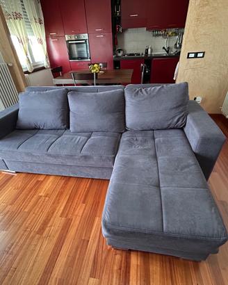 Divano-letto a L con contenitore