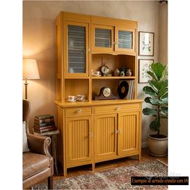 Credenza anni 20/40 in legno massello gialla