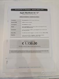MacBook Air 13 M5 16/512GB nuovo garanzia 2 anni