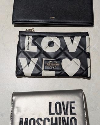 borsette e pochette furla, love moschino