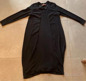Abito Lungo Mat. Fashion Nero a Costine L