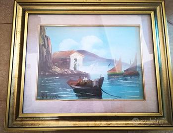 Quadro con scena marina