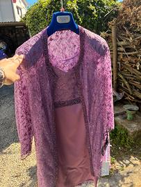 Vestito da cerimonia donna taglia 46 color Malva