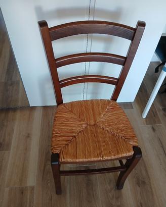6 Sedie di legno impagliate