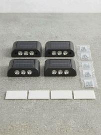 Set 4 Applique / Faretti LED Solari da Parete 