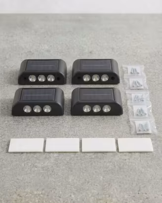 Set 4 Applique / Faretti LED Solari da Parete 