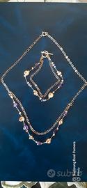 Completo collana-bracciale oro e ametiste 