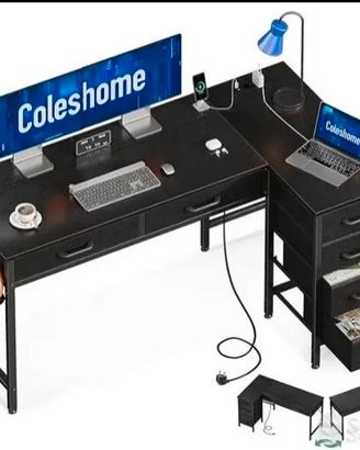 Scrivania Angolare Gaming/Studio+Sedia Ergonomica